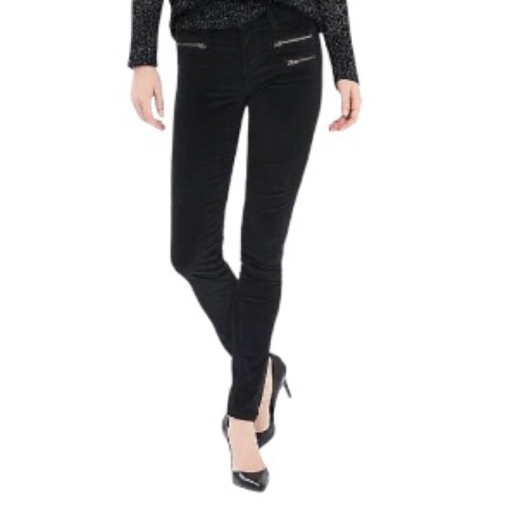 Banana Republic Zipper Pockets Skinny Ankle Corduroy Pants Black Women's 29